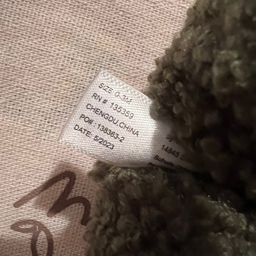 NWT Goumi Kids Spruce Sherpa Baby Boots SZ 0-3 mo Green Winter Warm Booties - Picture 3 of 3